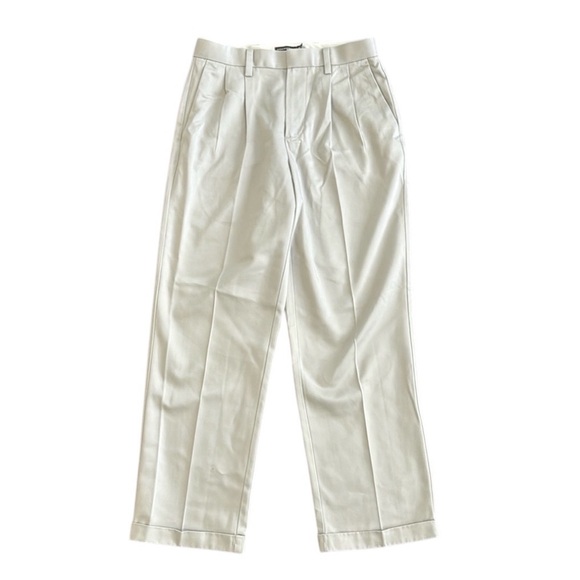 DOCKERS CHINO PANTS CREAM PLEATED FRONT SIDE SLIT POCKETS D4 100% COTTON 30x30 - Picture 1 of 8